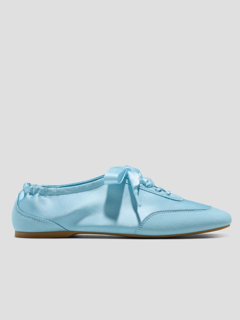 Vivaia || Square-Toe Lace-Up Sneakerina Cristina Satin Blue 39 US 8 - Picture 2 of 9